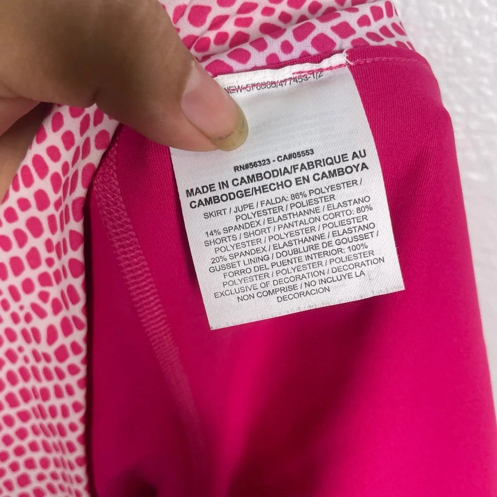 Nike Dri-FIT Tennis Skort Pink White Snakeskin Print Pleated Skirt Womens Large